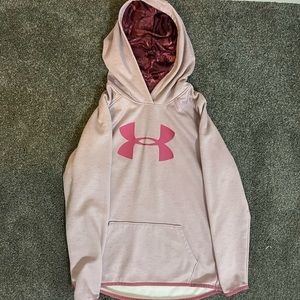 Pink youth extra large under armour hoodie.